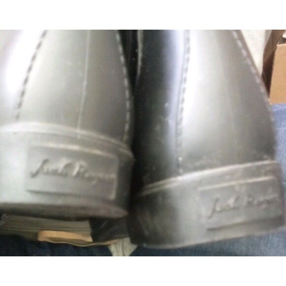 Jack Rogers Women's Sallie Rain Boot Size 7 Black Rubber Pull On Chelsea Bootie - Picture 5 of 5